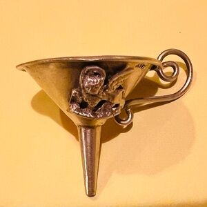 Perfume funnel miniature Vintage Italy Brass “Griffin” accent